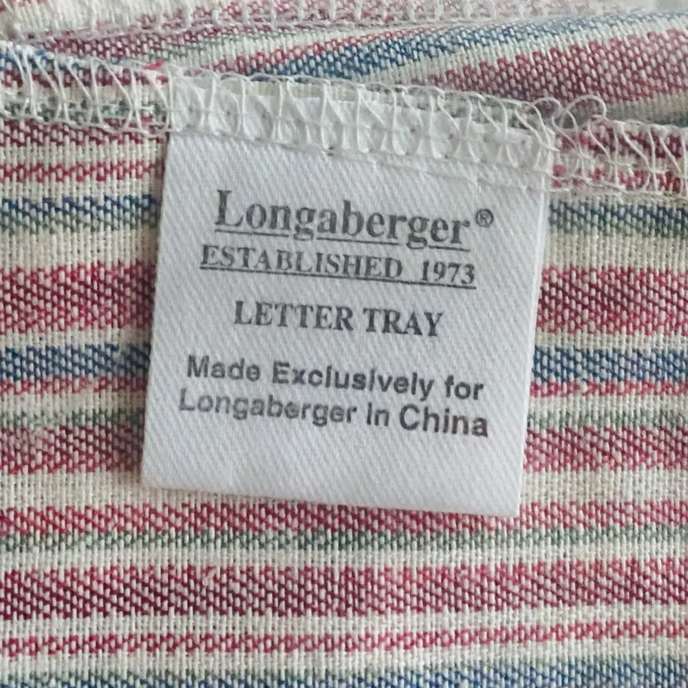 Longaberger Letter Tray Liner in Market Stripe